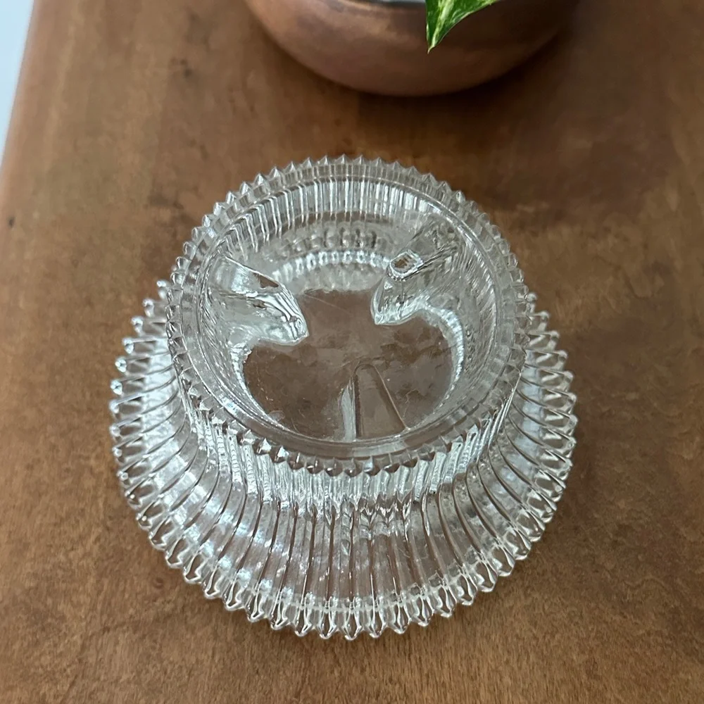 Elegant Clear Ribbed Glass Bowl Thing Vintage